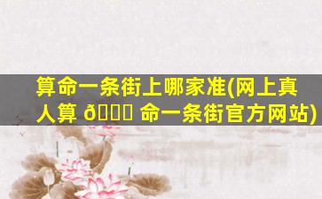算命一条街上哪家准(网上真人算 🐞 命一条街官方网站)